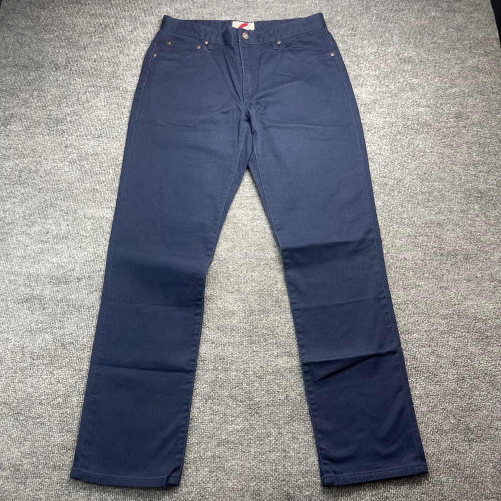Best Made Co Mens Navy Blue Twill 5-Pocket Straight Leg Pants 33x32